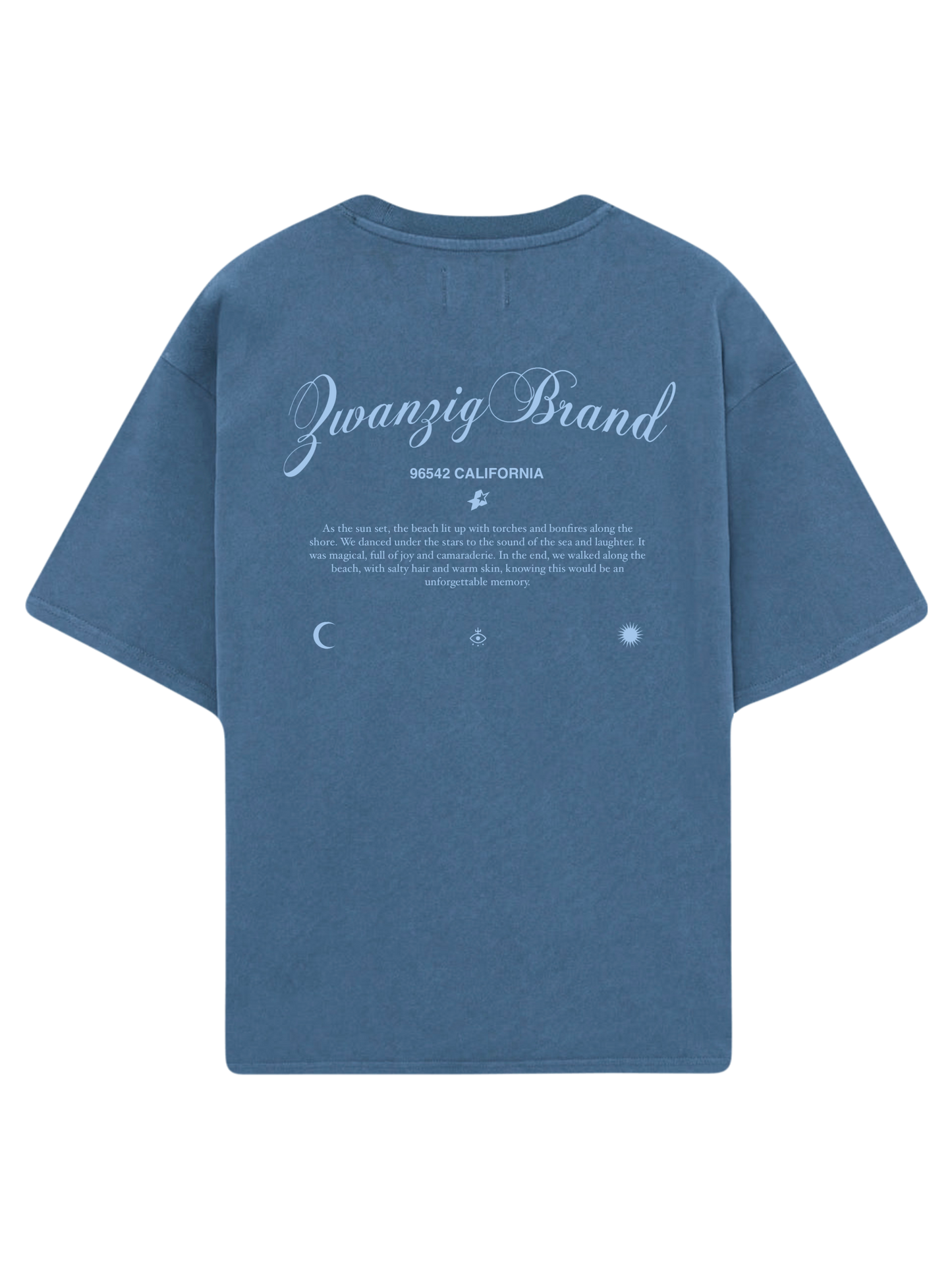 Camiseta  oversize color azul marino llamada CALIFORNIA