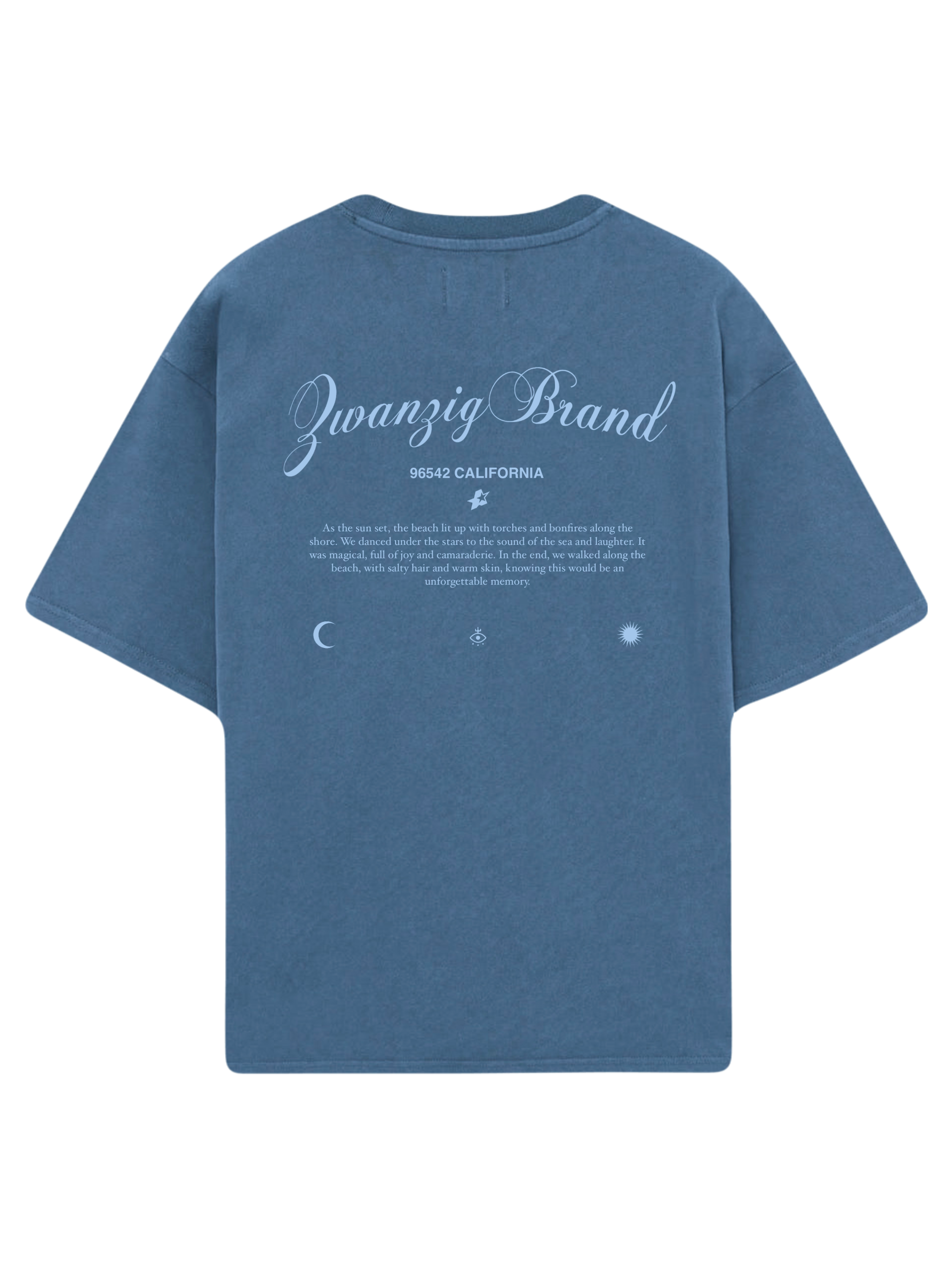 Camiseta  oversize color azul marino llamada CALIFORNIA
