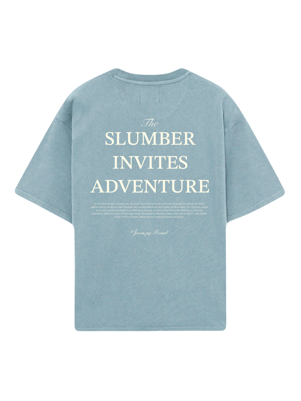 Camiseta Adventure color azul claro oversize
