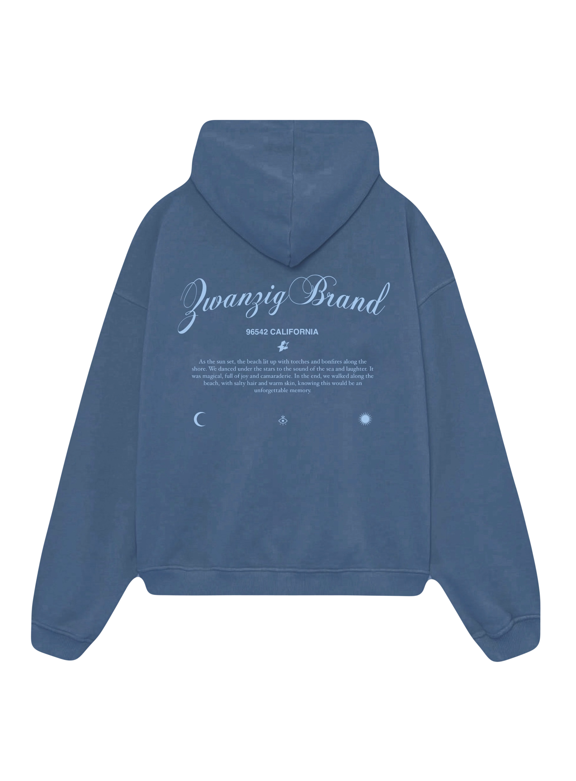 Sudadera oversize color azul marino llamada CALIFORNIA
